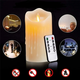 LED Rechargeable Candles with Remote, Flickering Flameless Real Wax, 15cm