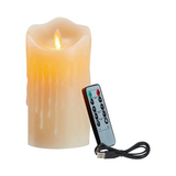LED Rechargeable Candles with Remote, Flickering Flameless Real Wax, 15cm