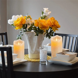 LED Rechargeable Candles with Remote, Flickering Flameless Real Wax, 15cm