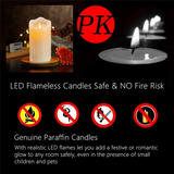 LED Rechargeable Candles with Remote, Flickering Flameless Real Wax, 15cm