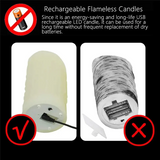 LED Rechargeable Candles with Remote, Flickering Flameless Real Wax, 15cm