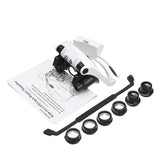LED Eyewear Magnifier Headband Magnifying Glass Jewelry Watch Repair Magnifier
