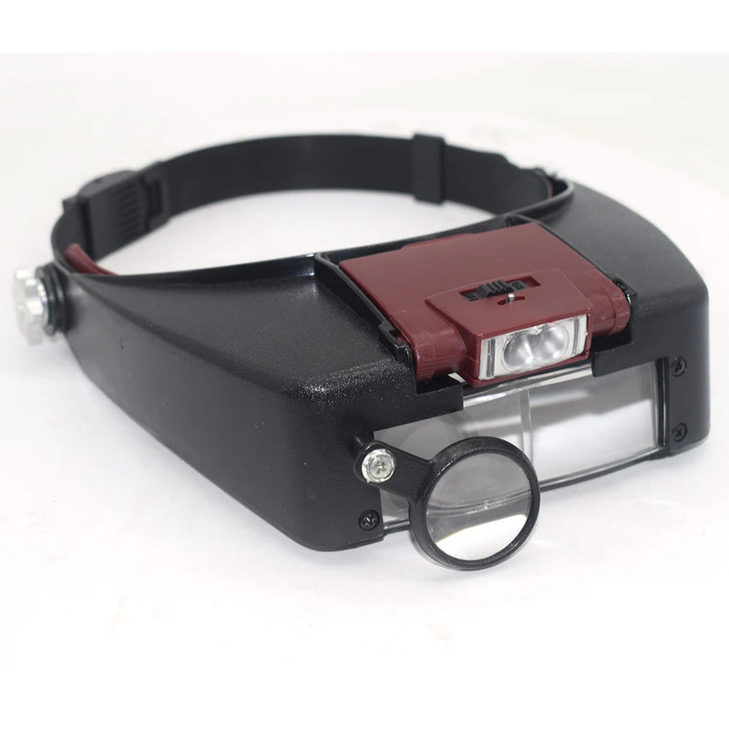 LED Headband Magnifier with 2 LED Light for Jewelry Repairing