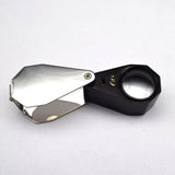 LED Jeweler Loupe Triplet Magnifying Glass 10x21mm Folding Magnifier