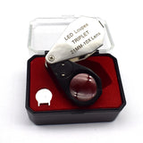 LED Jeweler Loupe Triplet Magnifying Glass 10x21mm Folding Magnifier