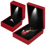 LED Jewelry Box Rings Box with LED Light Engagement Wedding Rings Case Boxes