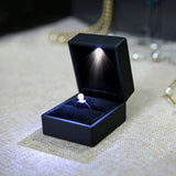 LED Jewelry Box for Ring Necklace Gift Case Storage