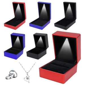 LED Jewelry Box for Ring Necklace Gift Case Storage