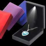 LED Jewelry Box for Ring Necklace - Display Gift Case with Light