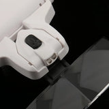 LED Lamp Head Magnifier with 5 Magnification Lenses