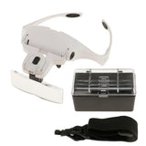 LED Lamp Head Magnifier with 5 Magnification Lenses