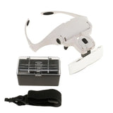 LED Lamp Head Magnifier with 5 Magnification Lenses