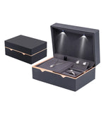 LED Light Jewelry Organizer Case Ring Necklace Bracelet Earring Set Box