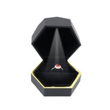 LED Light Ring Box Wedding Jewelry Storage Box Ring Pendant Necklace Storage