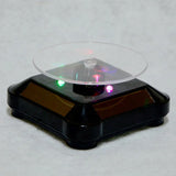 360 Rotating LED Light Solar Jewelry Display Stand Showcase