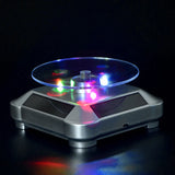 360 Rotating LED Light Solar Jewelry Display Stand Showcase