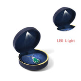 LED Light Wedding Ring Pendant Box Jewelry Display Storage