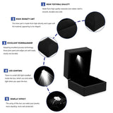 LED Lighted Display Leather Jewelry Box Gift Case Holder