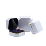 LED Lighted Double Ring Box Wedding Jewellery Gift Case