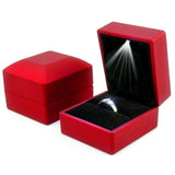 LED Lighted Ring Box Wedding Ring Boxes Proposal Necklace Storage