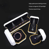 LED Lights Jewelry Packaging Box Necklace Ring Bracelet Pendant Holder Case