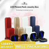 LED Lights Jewelry Packaging Box Necklace Ring Bracelet Pendant Holder Case
