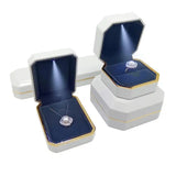LED Lights Jewelry Packaging Box Necklace Ring Bracelet Pendant Holder Case