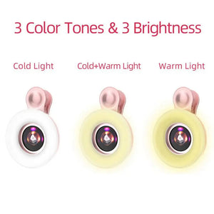 LED Selfie Ring Light for Phone HD Macro Dimmable Beauty Ringlight