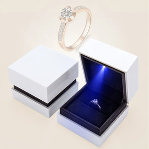 LED Ring Necklace Box Engagement Ring Storage Jewelry Display