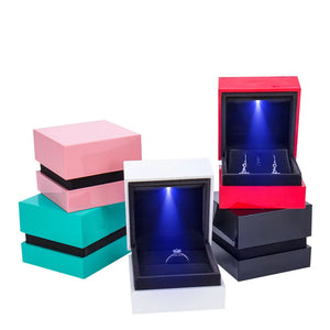 LED Ring Necklace Box Engagement Ring Storage Jewelry Display