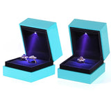 LED Ring Necklace Box Engagement Ring Storage Jewelry Display