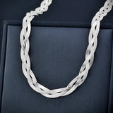 Hiphop Stainless Steel Necklace For Women Silver Braided Choker