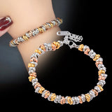 Punk Stainless Steel Rose Silver Bracelet for Women Jewelry Gift