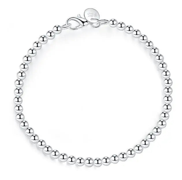 925 Silver Beads Chain Bracelet for Women