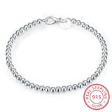 925 Silver Beads Chain Bracelet for Women