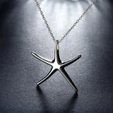 Starfish Pendant Necklace, 925 Silver for Women