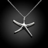 Starfish Pendant Necklace, 925 Silver for Women