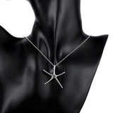 Starfish Pendant Necklace, 925 Silver for Women