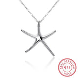 Starfish Pendant Necklace, 925 Silver for Women