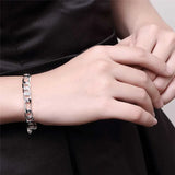 8mm Men Chain Bracelet 925 Silver Cuff Bangles
