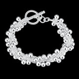 925 Silver Bracelet Women Grapes Beads Bangle