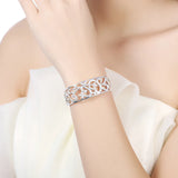 925 Silver Branch Bracelet Hollow Bangle Women Gift Fine Jewelry