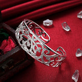 925 Silver Branch Bracelet Hollow Bangle Women Gift Fine Jewelry