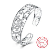 925 Silver Branch Bracelet Hollow Bangle Women Gift Fine Jewelry
