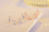 925 Silver Bow Tie Zirconia Earrings For Women