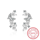 925 Silver Bow Tie Zirconia Earrings For Women