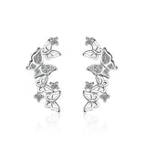 925 Silver Bow Tie Zirconia Earrings For Women