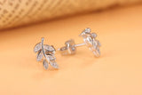 925 Silver Zirconia Leaves Earrings Women's Gift Fine Jewelry