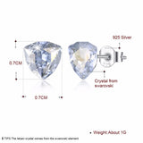 LEKANI 925 Sliver Crystal Earrings Triangle Geometry Stud