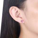 LEKANI 925 Sliver Crystal Earrings Triangle Geometry Stud